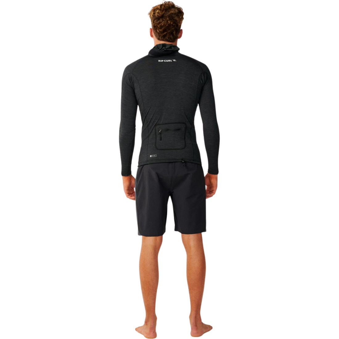 2026 Rip Curl Männer Ultimate Search Long Sleeve Hooded Vest 12IMWJ - Black